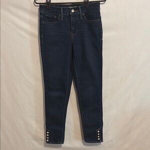 Levi's Blue Skinny Jeans with Ankle Studs